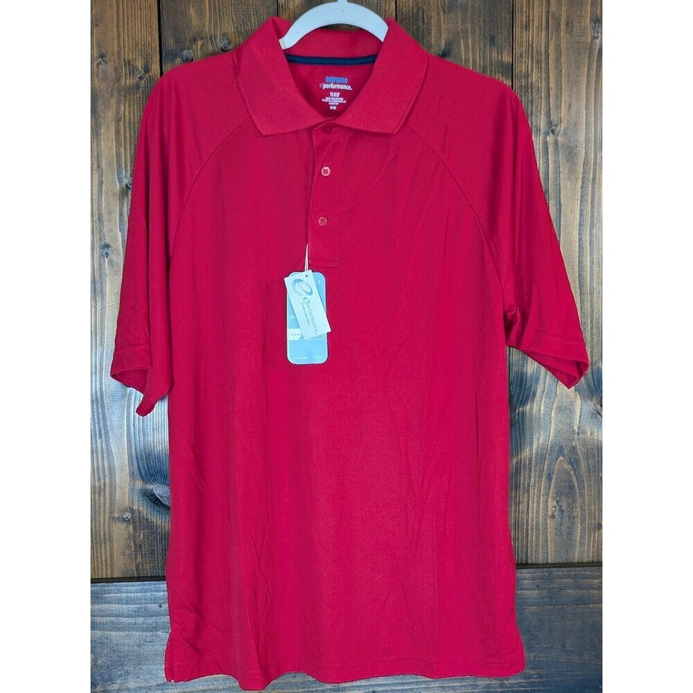 Extreme Performance Mens Polo Shirt Size Med Red Golf First Tee Kansas NWT